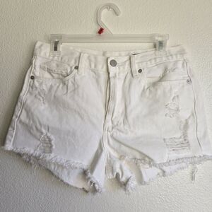 Blank NYC White Distressed Jean Shorts
